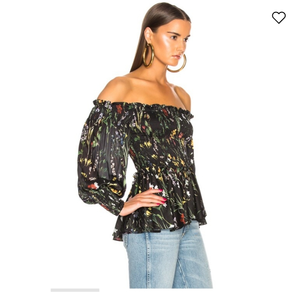Alexis Elsa Top in Botanical Black Small